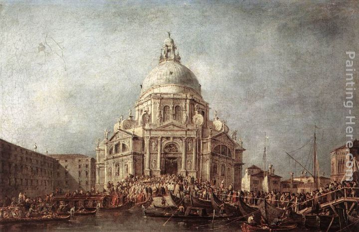 The Doge at the Basilica of La Salute painting - Francesco Guardi The Doge at the Basilica of La Salute art painting